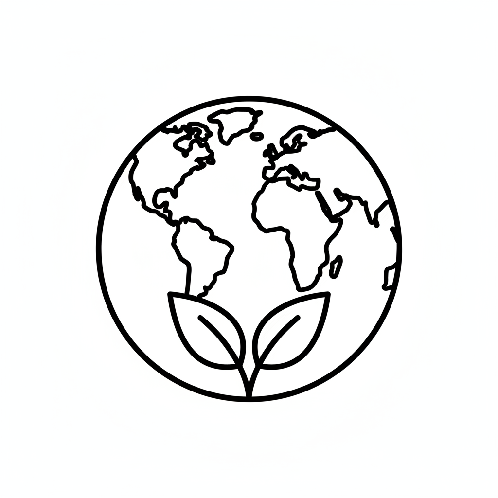 Globe with Leaves Icon